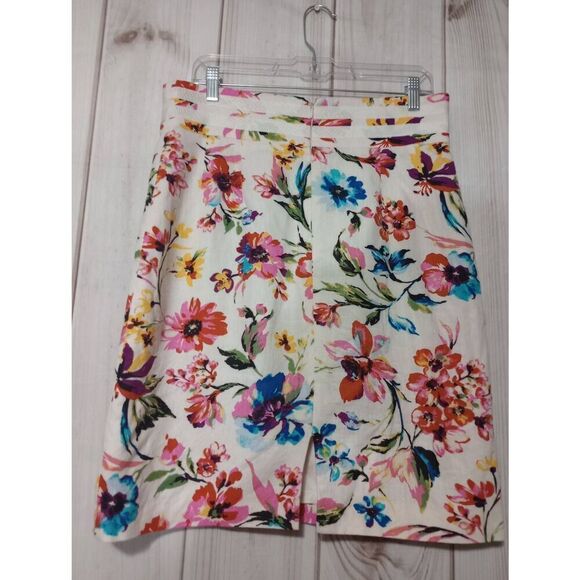 Isabella Demarco‎ Skirt Ladies 10 Floral Straight Linen Blend - Picture 2 of 7